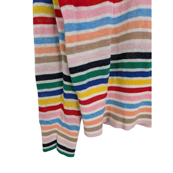 J.CREW Rainbow Stripe Scoop Neck Linen Lightweight Sweater Size Large - Picture 7 of 10